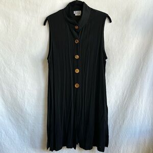 Sequel by Sharon Anthony black tunic-length vest, size 14